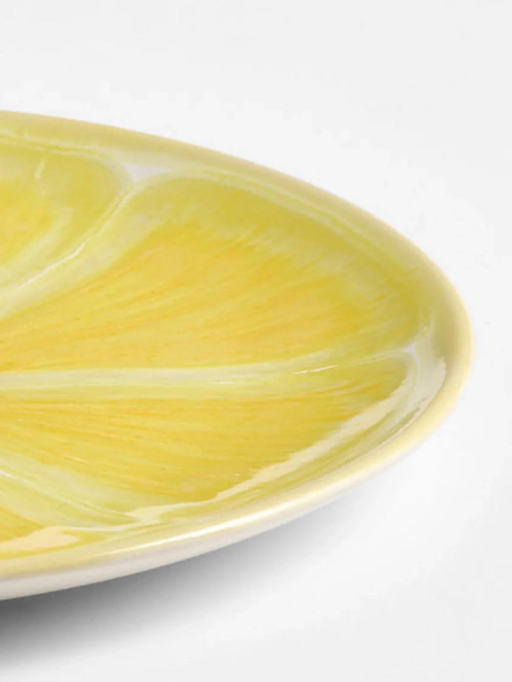 New! 🇮🇹🍋✨Crate&Barrel Yellow Lemon Slice Ceramic Salad Plate 8.27”